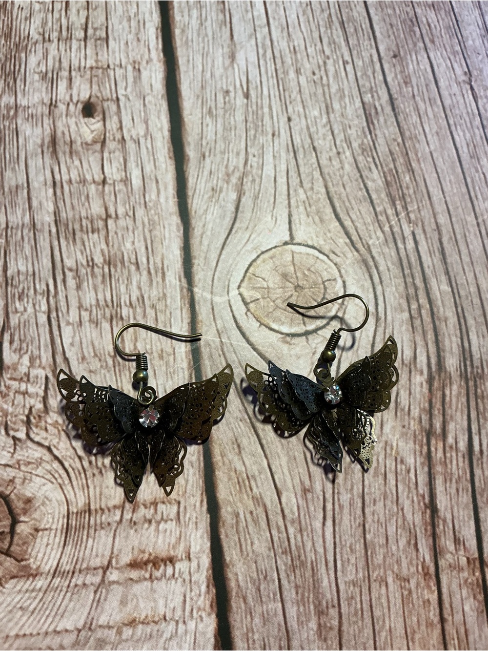 Bronze Butterfly Earrings